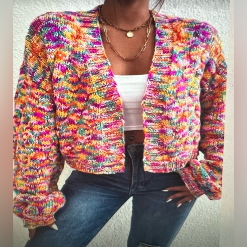 Colorful Knit Cardigan